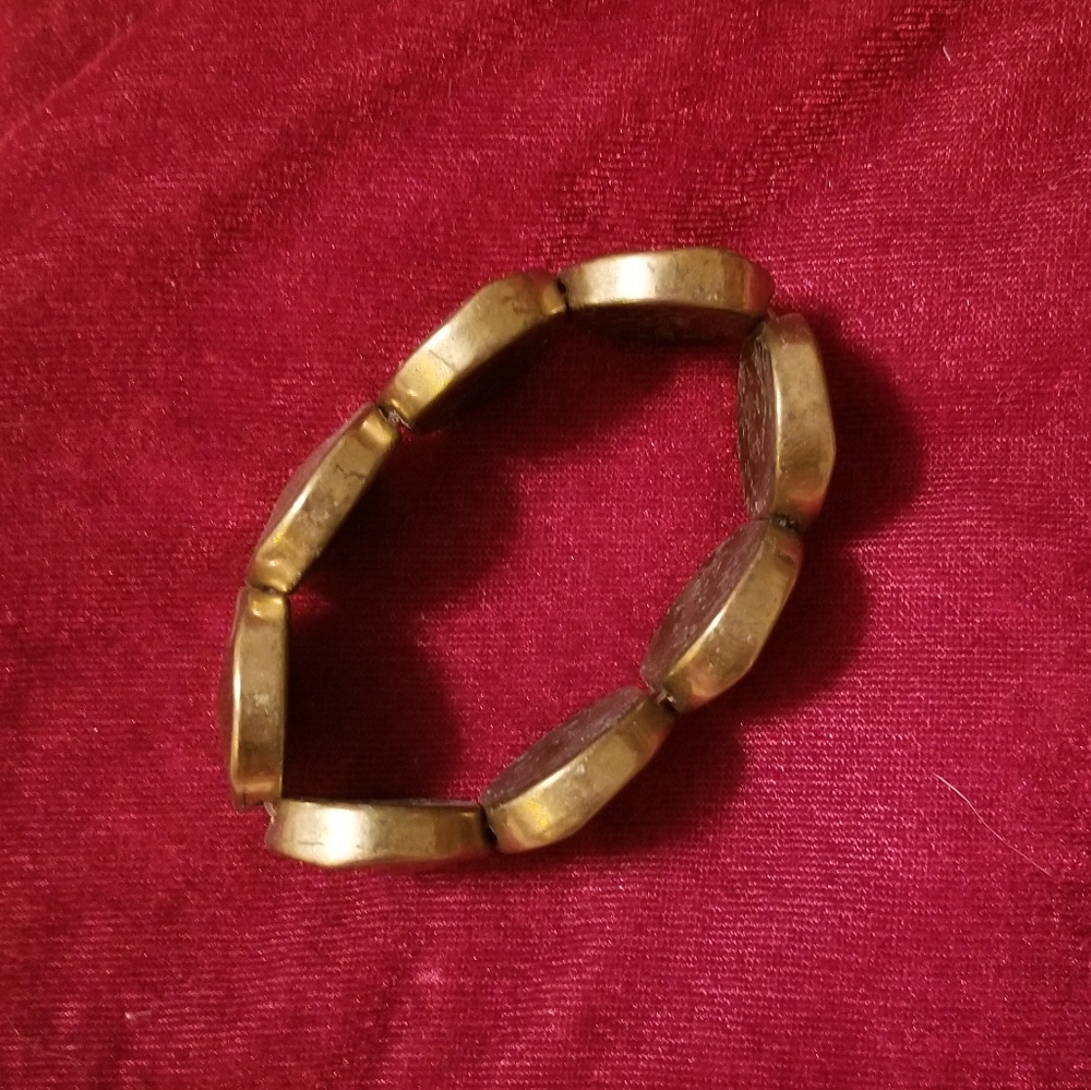 Brushed Goldtone Stretch Bracelet